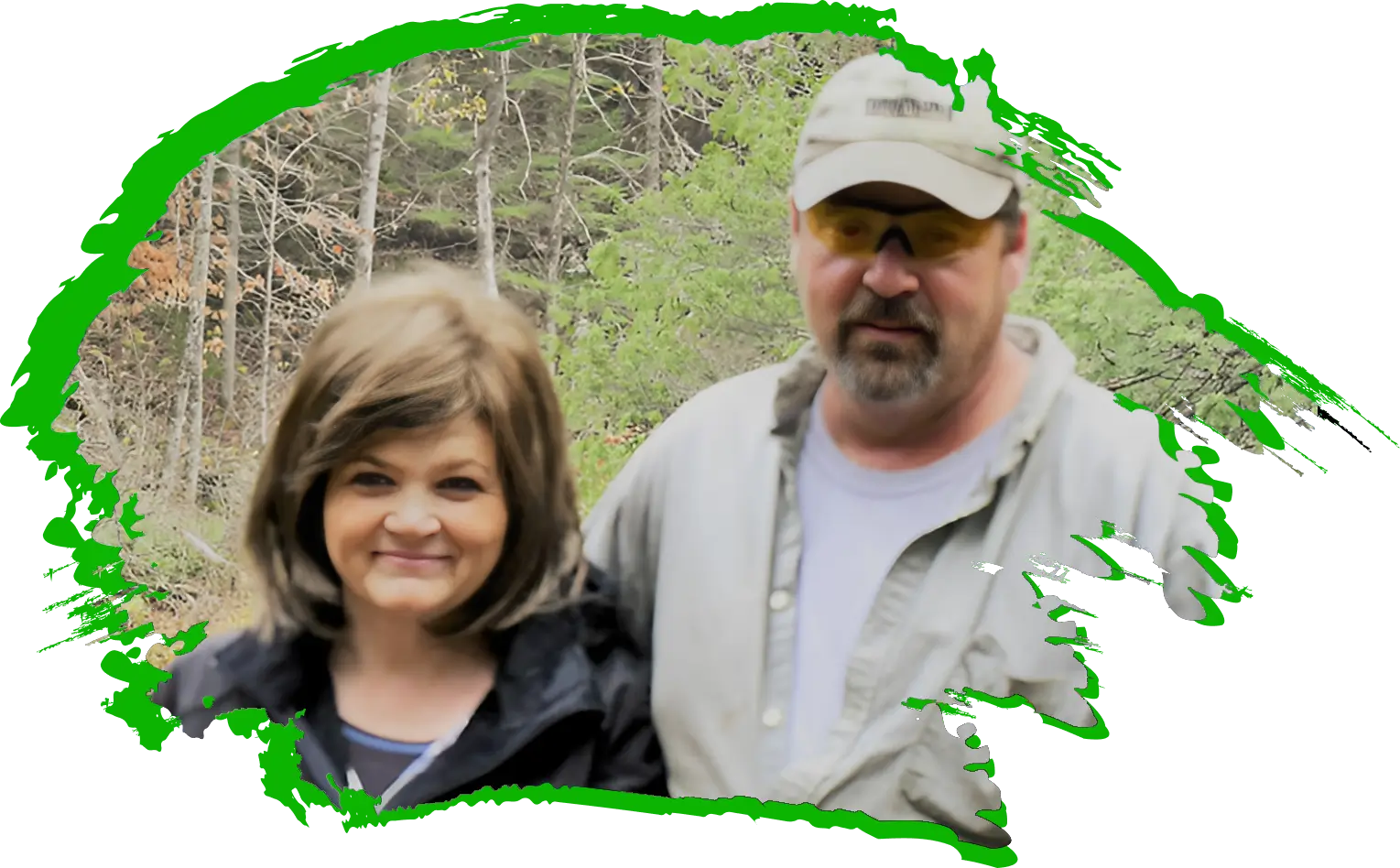 i3 A man and woman standing next to each other. Owners of Moosehead Area Guide Service